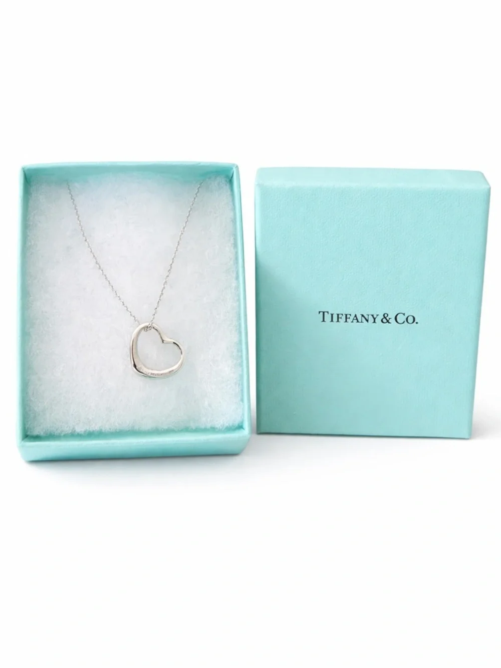 Tiffany & Co. Elsa Peretti Open Heart Pendant Necklace - 925 Sterling Silver